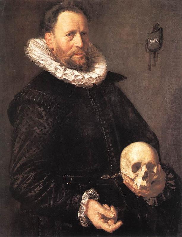 HALS, Frans Portrait of a Man Holding a Skull s china oil painting image